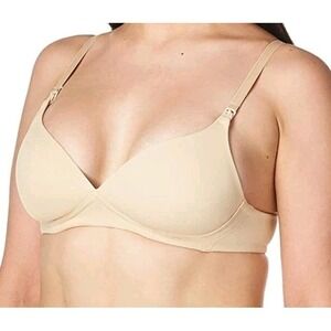 Motherhood Maternity Lightly Lined Wireless Nursing Bra Nude Size 38D‎ #484C